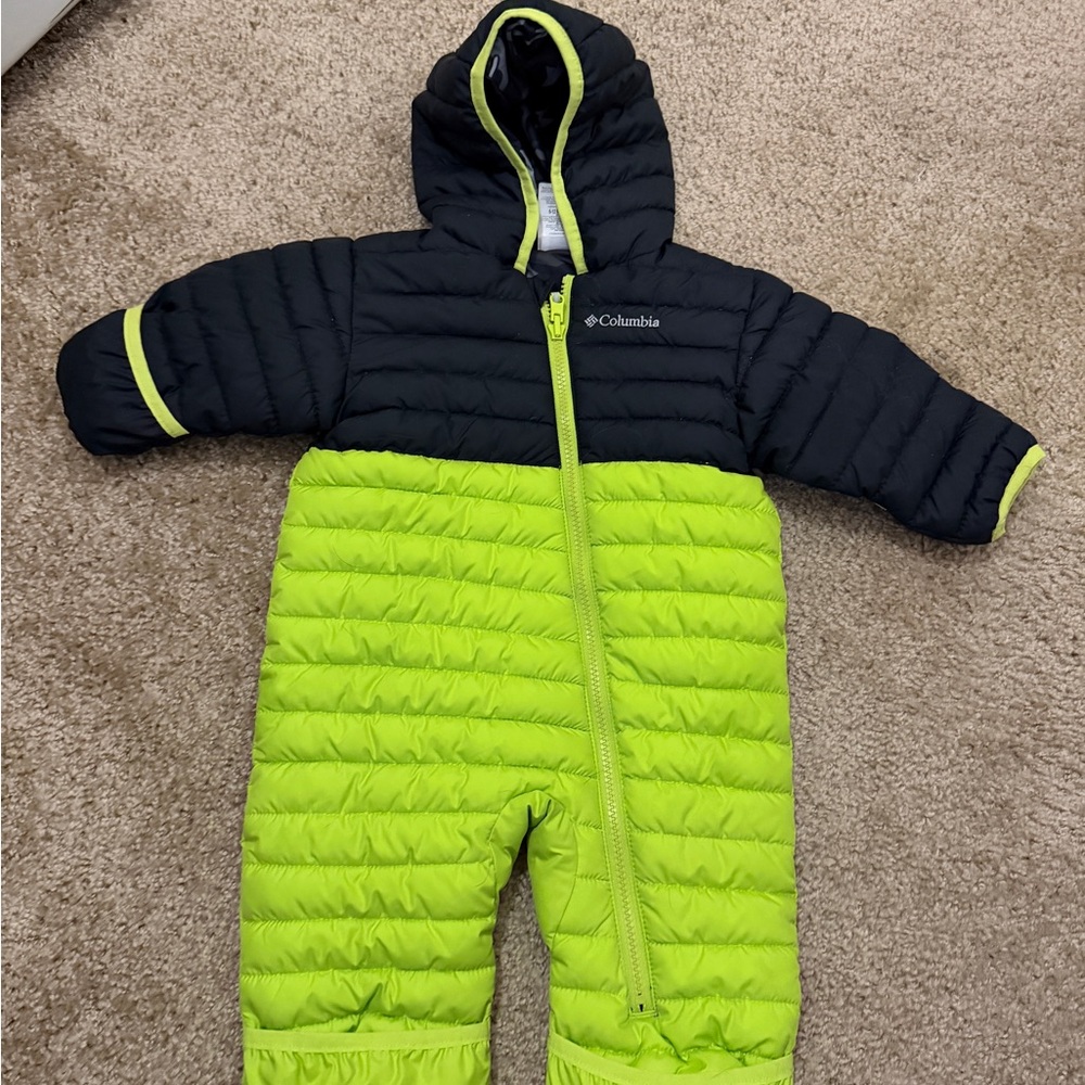Columbia Charcoal and Lime Baby Snowsuit